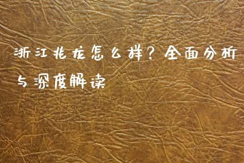 浙江兆龙怎么样？全面分析与深度解读_https://www.lansai.wang_期货品种_第1张