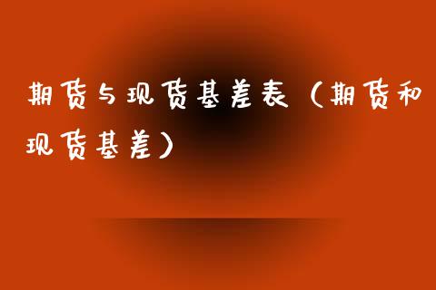 期货与现货基差表(期货和现货基差)_期货品种_第1张_起点财经 期货与现货基差表(期货和现货基差)_https://www.lansai.wang_期货品种_第1张