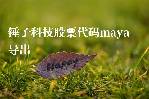 锤子科技股票代码maya导出_https://www.lansai.wang_恒生指数_第1张