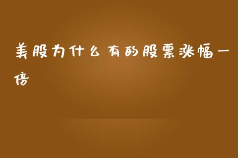 美股为什么有的股票涨幅一倍_https://www.lansai.wang_恒生指数_第1张