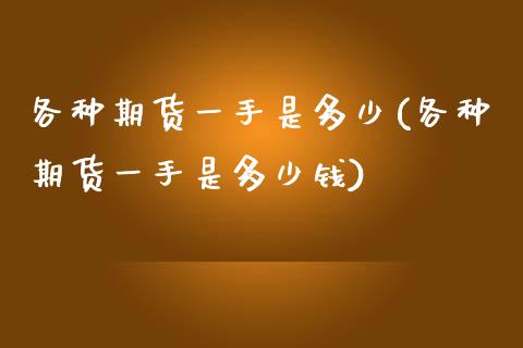 各种期货一手是多少(各种期货一手是多少钱)_https://www.lansai.wang_恒生指数_第1张