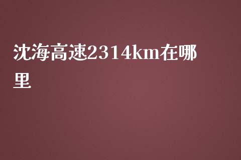 沈海高速2314km在哪里_https://www.lansai.wang_股票知识_第1张