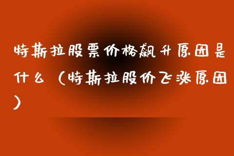 特斯拉股票价格飙升原因是什么（特斯拉股价飞涨原因）_https://www.lansai.wang_股票问答_第1张