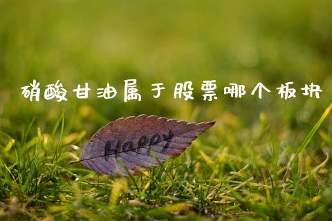 硝酸甘油属于股票哪个板块_https://www.lansai.wang_期货资讯_第1张