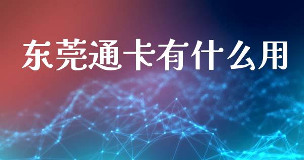 东莞通卡有什么用_https://www.lansai.wang_股票知识_第1张