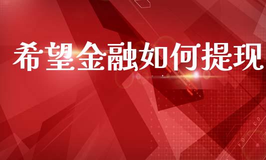 希望金融如何提现_https://www.lansai.wang_恒生指数_第1张