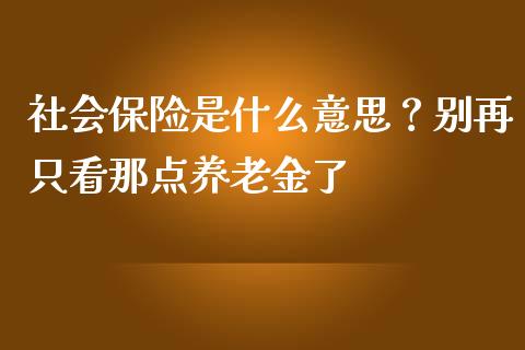 社会保险是什么意思？别再只看那点养老金了_https://www.lansai.wang_期货行情_第1张