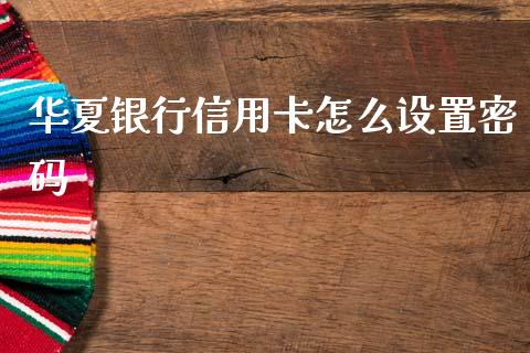 华夏银行信用卡怎么设置密码_https://www.lansai.wang_股票问答_第1张