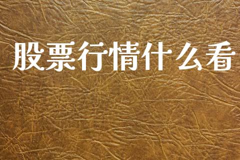 股票行情什么看_https://www.lansai.wang_股票知识_第1张
