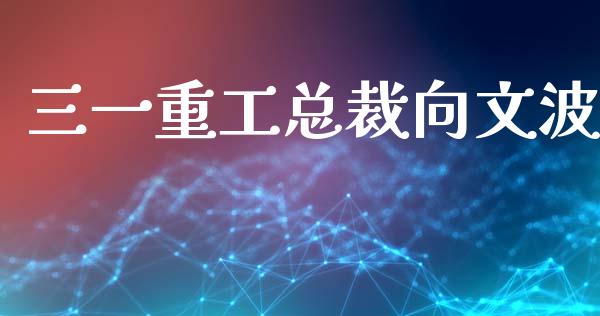 三一重工总裁向文波_https://www.lansai.wang_股票问答_第1张