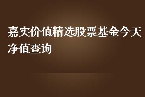 嘉实价值精选股票基金今天净值查询_https://www.lansai.wang_基金理财_第1张