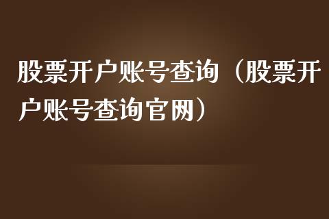 股票开户账号查询（股票开户账号查询官网）_https://www.lansai.wang_股票知识_第1张