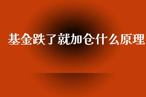 基金跌了就加仓什么原理_https://www.lansai.wang_基金理财_第1张