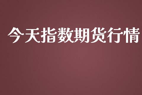 今天指数期货行情_https://www.lansai.wang_期货行情_第1张