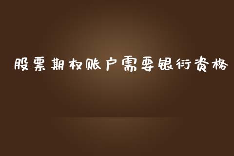 股票期权账户需要银衍资格_https://www.lansai.wang_期货品种_第1张