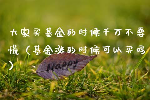 大家买基金的时候千万不要慌（基金涨的时候可以买吗）_https://www.lansai.wang_基金理财_第1张