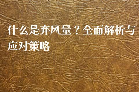 什么是弃风量？全面解析与应对策略_https://www.lansai.wang_期货行情_第1张