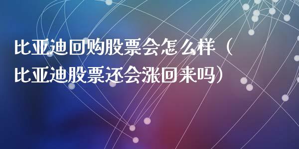 比亚迪回购股票会怎么样（比亚迪股票还会涨回来吗）_https://www.lansai.wang_股票知识_第1张