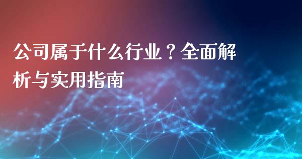 公司属于什么行业？全面解析与实用指南_https://www.lansai.wang_期货行情_第1张