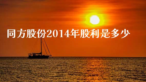 同方股份2014年股利是多少_https://www.lansai.wang_股票知识_第1张