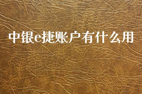 中银e捷账户有什么用_https://www.lansai.wang_期货资讯_第1张