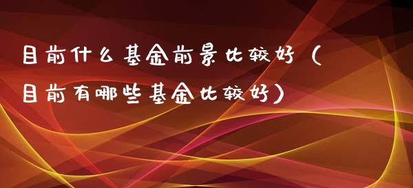 目前什么基金前景比较好（目前有哪些基金比较好）_https://www.lansai.wang_基金理财_第1张