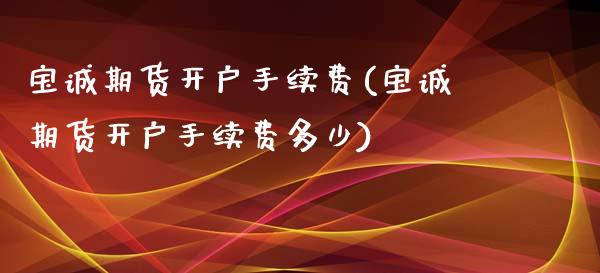 宝诚期货开户手续费(宝诚期货开户手续费多少)_https://www.lansai.wang_期货行情_第1张