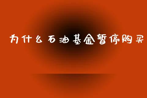 为什么石油基金暂停购买_https://www.lansai.wang_基金理财_第1张