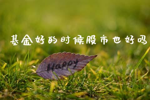 基金好的时候股市也好吗_https://www.lansai.wang_基金理财_第1张