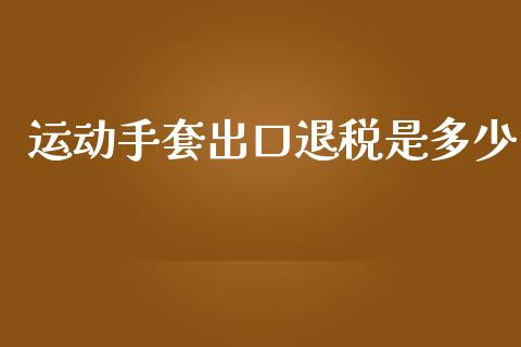 运动手套出口退税是多少_https://www.lansai.wang_股票问答_第1张