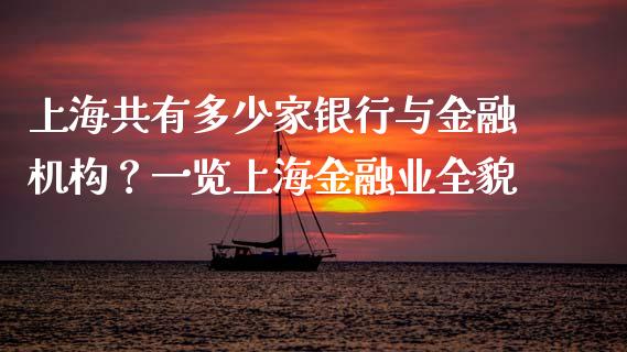 上海共有多少家银行与金融机构？一览上海金融业全貌_https://www.lansai.wang_期货品种_第1张