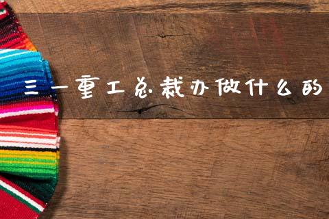 三一重工总裁办做什么的_https://www.lansai.wang_股票知识_第1张
