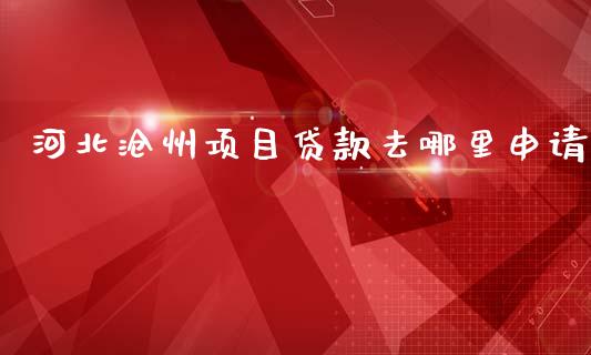 河北沧州项目贷款去哪里申请_https://www.lansai.wang_期货行情_第1张