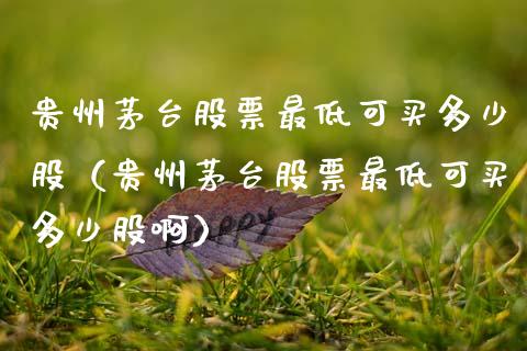贵州茅台股票最低可买多少股（贵州茅台股票最低可买多少股啊）_https://www.lansai.wang_股票知识_第1张