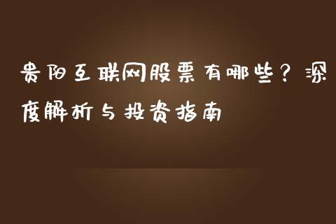 贵阳互联网股票有哪些？深度解析与投资指南_https://www.lansai.wang_理财百科_第1张