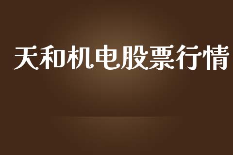 天和机电股票行情_https://www.lansai.wang_股票知识_第1张