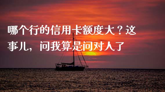 哪个行的信用卡额度大？这事儿，问我算是问对人了_https://www.lansai.wang_股票知识_第1张