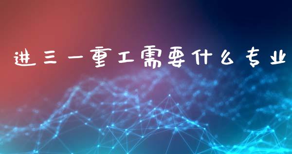 进三一重工需要什么专业_https://www.lansai.wang_股票知识_第1张