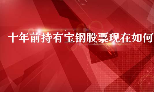 十年前持有宝钢股票现在如何_https://www.lansai.wang_期货资讯_第1张