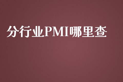 分行业PMI哪里查_https://www.lansai.wang_股指期货_第1张