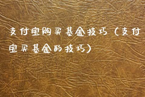 支付宝购买基金技巧（支付宝买基金的技巧）_https://www.lansai.wang_基金理财_第1张