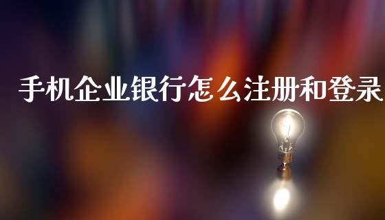手机企业银行怎么注册和登录_https://www.lansai.wang_理财百科_第1张