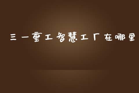 三一重工智慧工厂在哪里_https://www.lansai.wang_股票问答_第1张