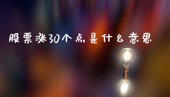 股票涨30个点是什么意思_https://www.lansai.wang_期货行情_第1张