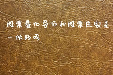 股票量化导师和股票庄家是一伙的吗_https://www.lansai.wang_基金理财_第1张
