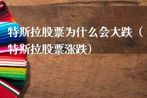 特斯拉股票为什么会大跌（特斯拉股票涨跌）_https://www.lansai.wang_股票问答_第1张
