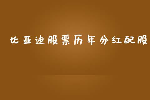 比亚迪股票历年分红配股_https://www.lansai.wang_股票知识_第1张