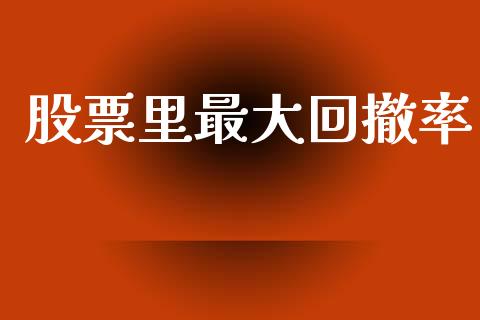 股票里最大回撤率_https://www.lansai.wang_期货行情_第1张