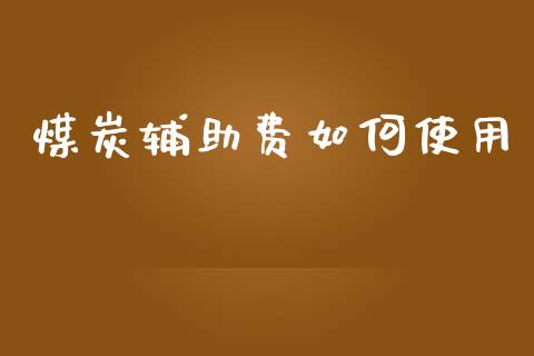 煤炭辅助费如何使用_https://www.lansai.wang_股票问答_第1张