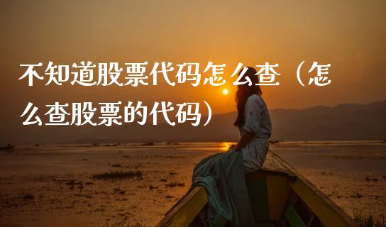 不知道股票代码怎么查（怎么查股票的代码）_https://www.lansai.wang_股票问答_第1张